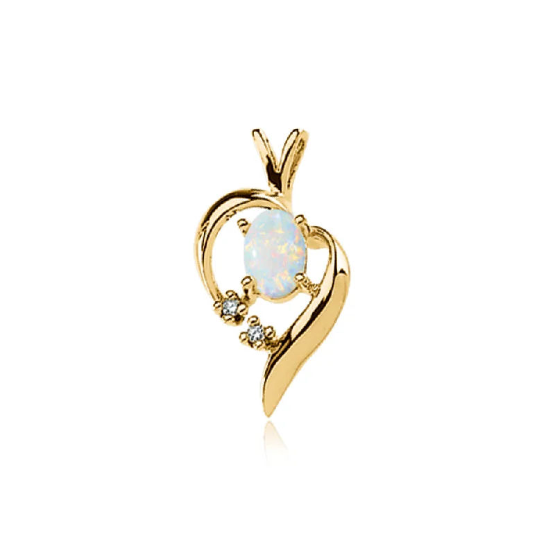 Initial Letter Pendants for a Personalized TouchOpal and Diamond Heart Pendant in 14k Yellow Gold Initial Letter Pendants for a Personalized TouchOpal and Diamond Heart Pendant in 14k Yellow Gold