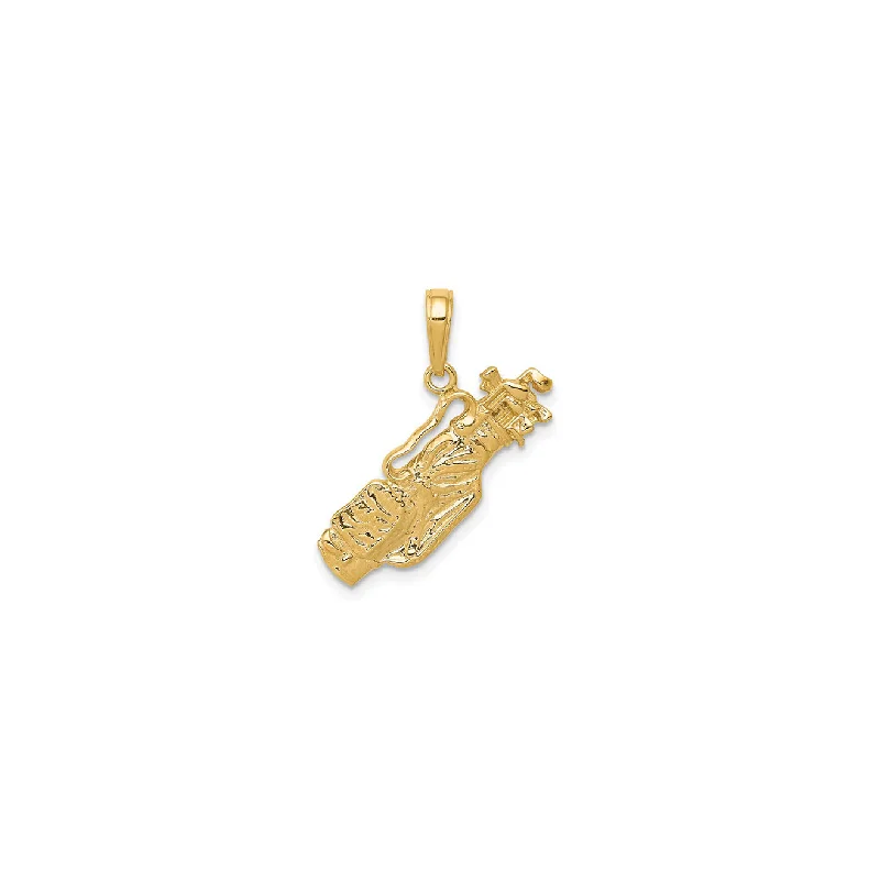 Charm Pendants with Multiple Small Decorative ElementsOpen Backed Golf Bag Pendant (14K)