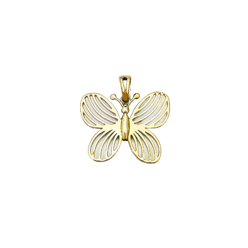 Pendant with a built - in LED light for a unique feature​ Outline Butterfly Pendant (14K)