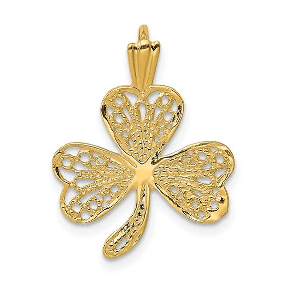 Animal - Shaped Pendants in Sterling SilverOutlined 3-Leaf Clover Shamrock Pendant (14K) Animal - Shaped Pendants in Sterling SilverOutlined 3-Leaf Clover Shamrock Pendant (14K)