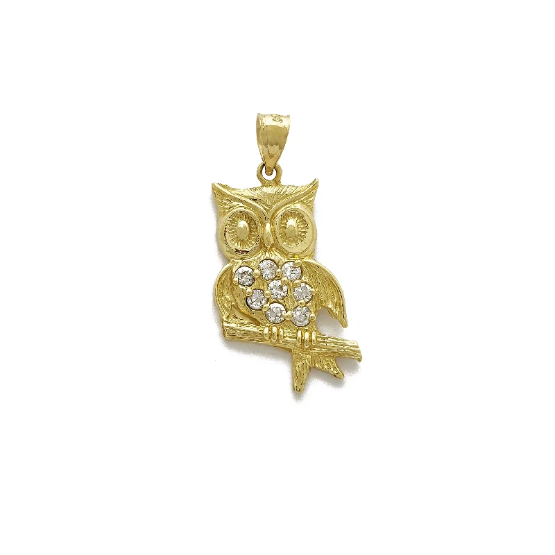 Beer - mug pendants for beer lovers​ Owl CZ Pendant [14K}