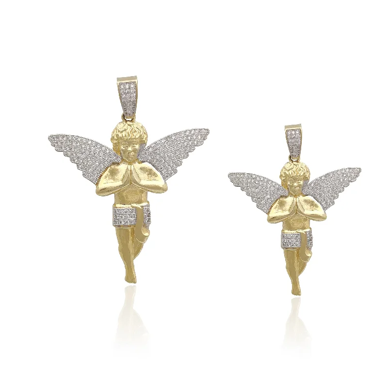 Pendant with a magnetic closure for easy attachment and removal Praying Baby Angel Two-Tone Pendant (14K) Pendant with a magnetic closure for easy attachment and removal Praying Baby Angel Two-Tone Pendant (14K)