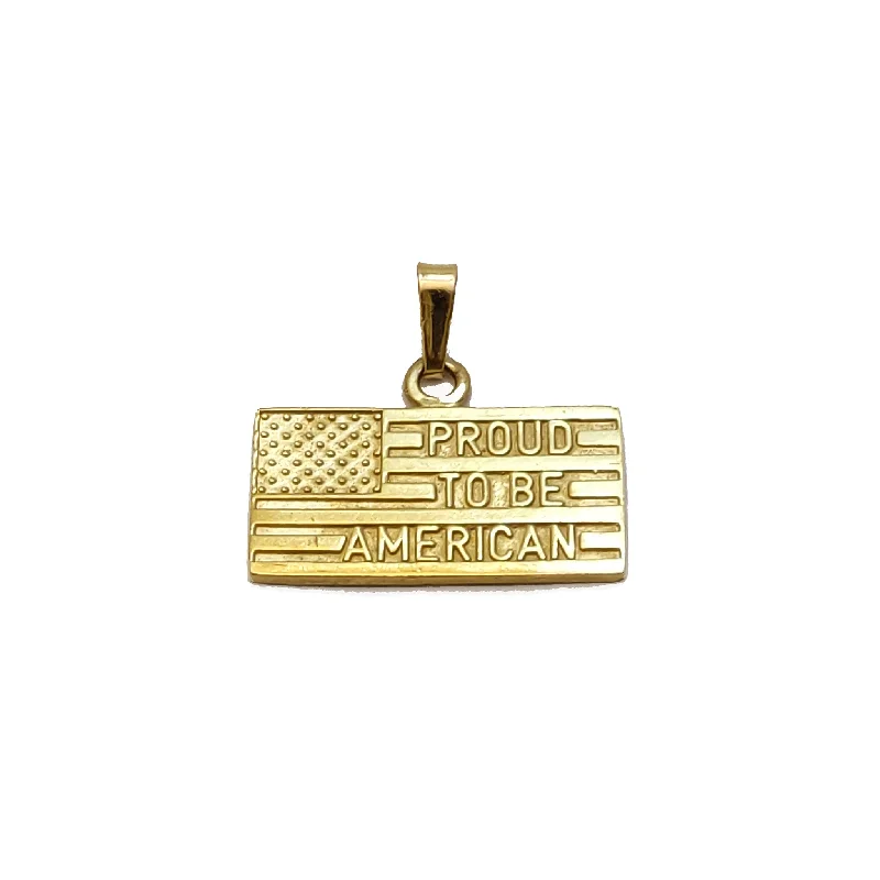 Guitar - pick pendants for guitar enthusiasts​ PROUD TO BE AMERICAN USA FLAG Pendant (14K)