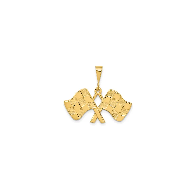 Religious Pendants with Cross or Star of David DesignsRacing Flag Pendant (14K)