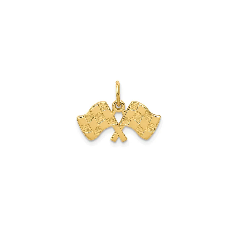 Charm Pendants with Multiple Small Decorative ElementsRacing Flags Pendant (14K)