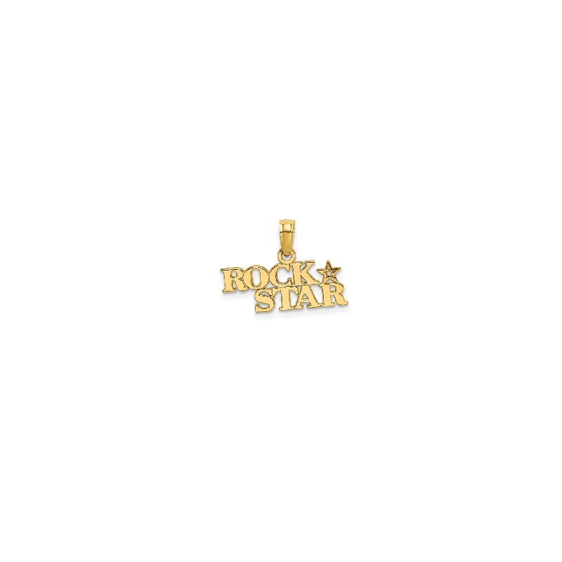Initial Letter Pendants for a Personalized Touch"Rock Star ☆" Pendant (14K)