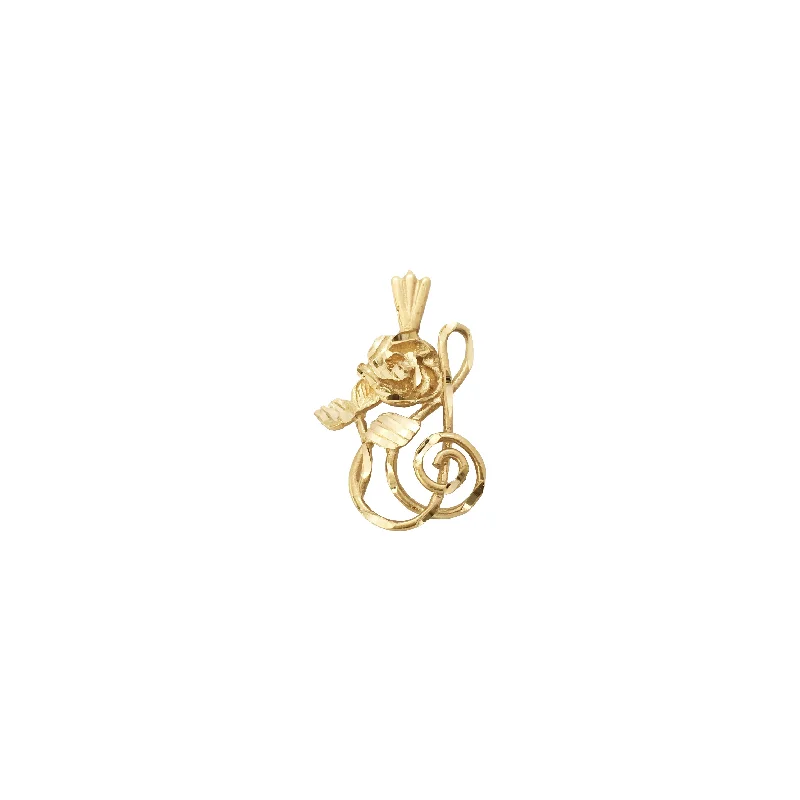 Aquamarine pendants, reminiscent of the ocean​ Rose and Treble Clef Pendant (14K)