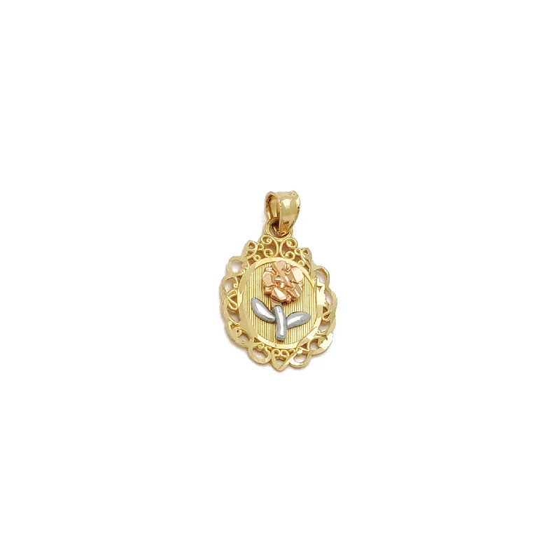 Tree - of - life pendants representing growth and strength​ Rose and Vines Oval Framed Pendant (14K)