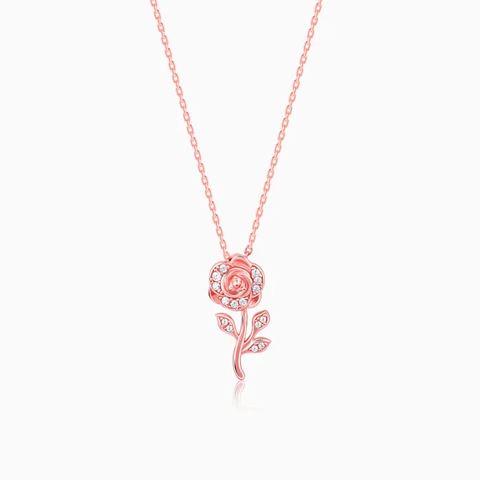 Heart - Shaped Pendant Necklaces with Birthstone InlaysRose Gold Roseate Pendant with Link Chain