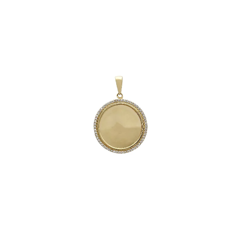 Key - shaped pendants, often symbolizing unlocking opportunities​ Round Memorial Picture Medallion Pendant (14K)