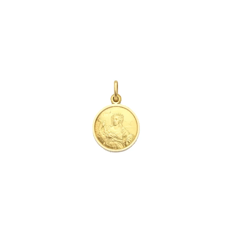 Turquoise pendants with a Southwestern - inspired charm​ Santa Lucia (St. Lucy) Medal Pendant (14K)