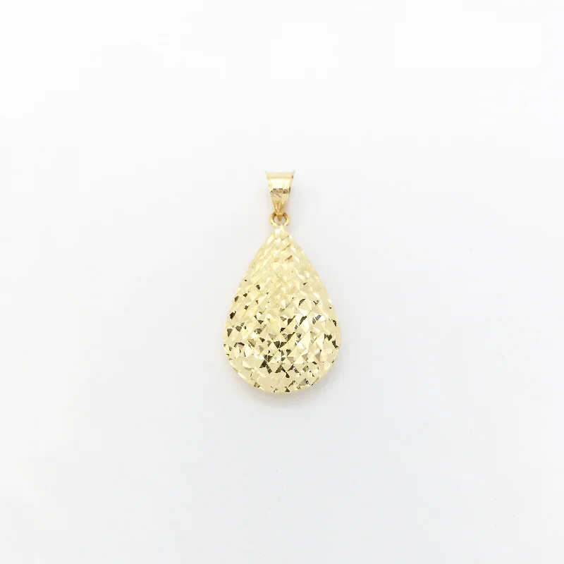 Key - shaped pendants, often symbolizing unlocking opportunities​ Shiny Textured Teardrop Pendant (14K)