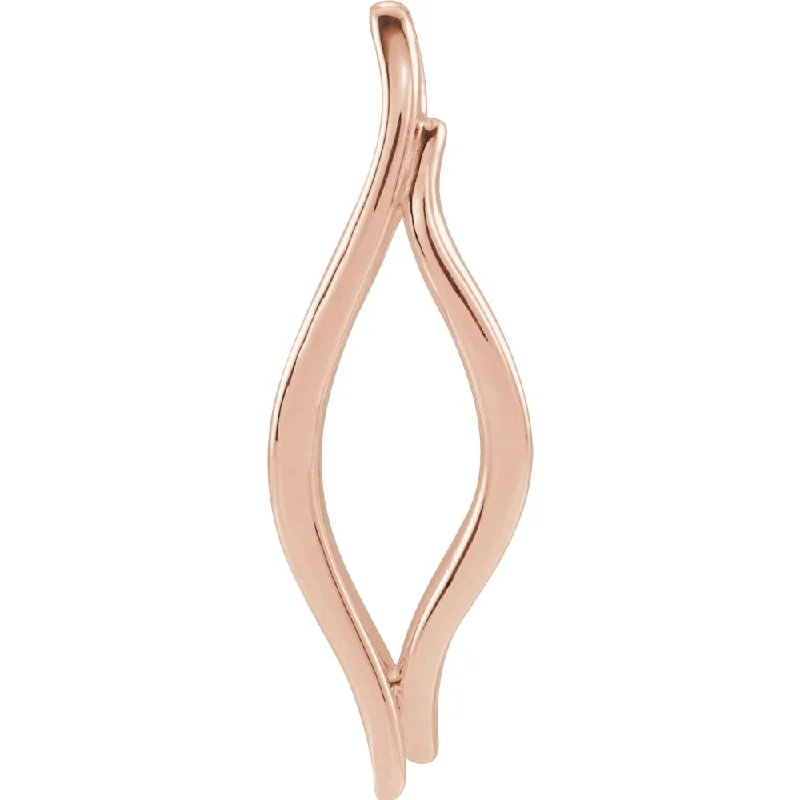 Animal - Shaped Pendants in Sterling Silver14k White, Yellow or Rose Gold Freeform Marquise Slide Pendant, 9x25mm