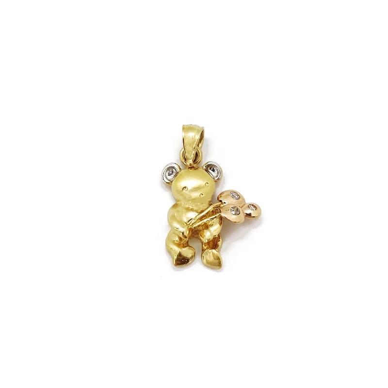 Jade pendants, symbolizing luck and prosperity in Asian cultures Teddy Bear w/ Flowers Pendant (14K) Jade pendants, symbolizing luck and prosperity in Asian cultures Teddy Bear w/ Flowers Pendant (14K)