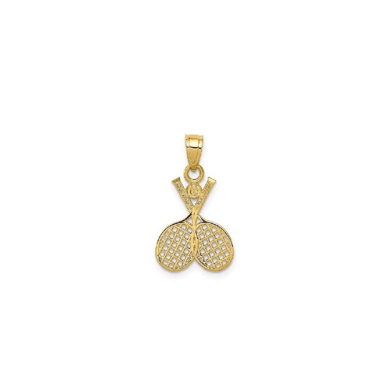 Charm Pendants with Multiple Small Decorative ElementsTennis Racquet Pendant (14K)