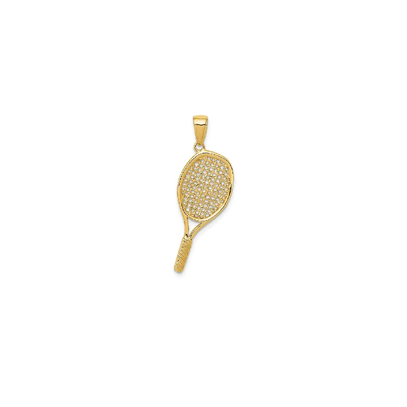 Gemstone - Encrusted Pendants with a Sparkling CenterpieceTennis Racquet Pendant (14K) Gemstone - Encrusted Pendants with a Sparkling CenterpieceTennis Racquet Pendant (14K)