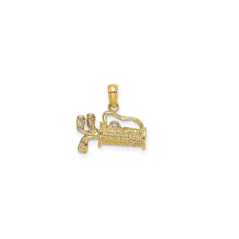 Gemstone - Encrusted Pendants with a Sparkling CenterpieceTexture Golf Bag Pendant (14K)