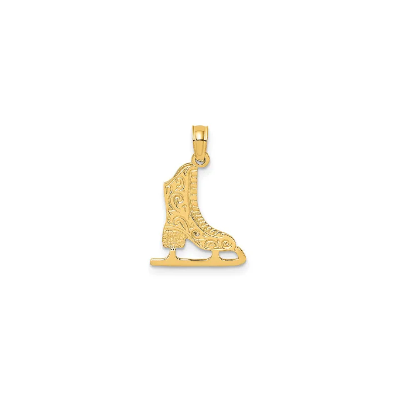 Religious Pendants with Cross or Star of David DesignsTexture Ice Skate Pendant (14K) Religious Pendants with Cross or Star of David DesignsTexture Ice Skate Pendant (14K)