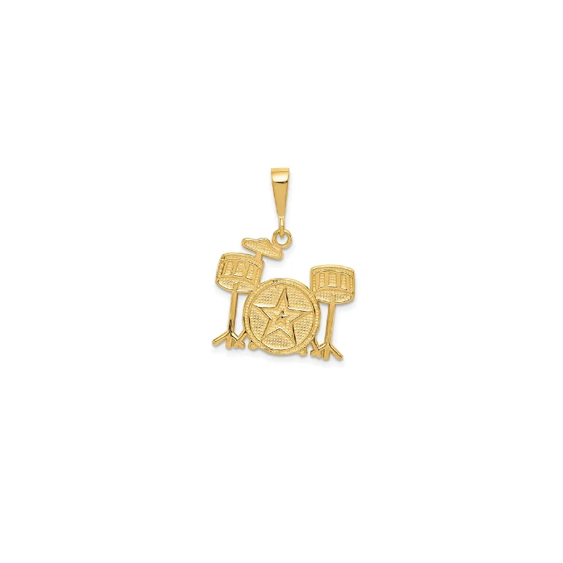 Initial Letter Pendants for a Personalized TouchTextured Star Drum Set Pendant (14K) Initial Letter Pendants for a Personalized TouchTextured Star Drum Set Pendant (14K)
