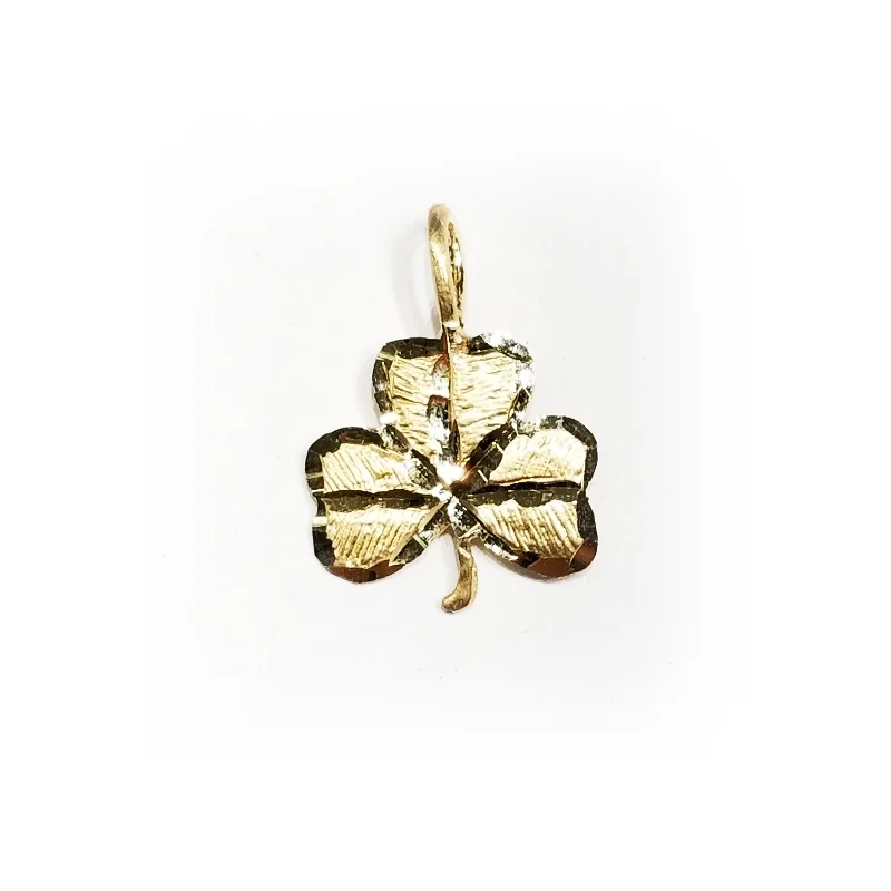 Pendant with a glow - in - the - dark element for nighttime visibility​ Three Leaf Clover Lucky Yellow Gold Pendant (14K)
