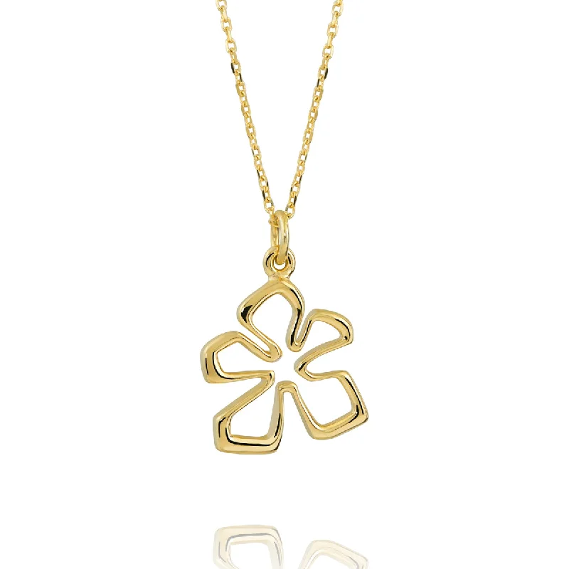 Pendant with a fingerprint - engraved design for a personalized touch​ Tiki Flower pendant in 14K Gold