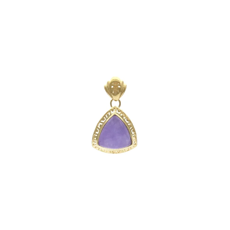 Platinum pendants with a sleek and modern silhouette Triangular Lavender Jade Framed Pendant (14K) Platinum pendants with a sleek and modern silhouette Triangular Lavender Jade Framed Pendant (14K)