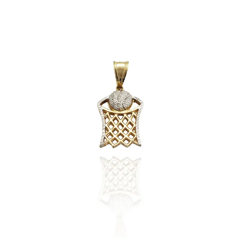 Cross - shaped pendants for religious significance Two-Tone Basketball & Hoop Pendant (14K) Cross - shaped pendants for religious significance Two-Tone Basketball & Hoop Pendant (14K)
