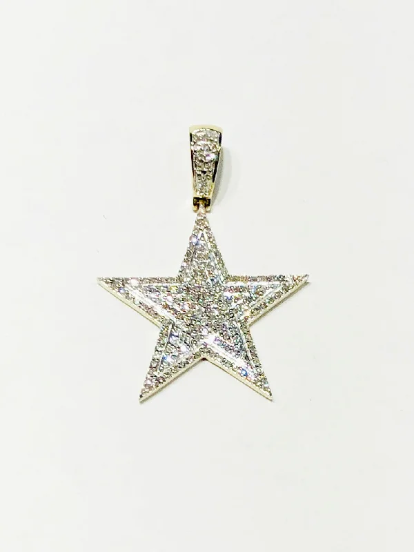 Beer - mug pendants for beer lovers​ Two-Tone Diamond Star Pendant (14K)
