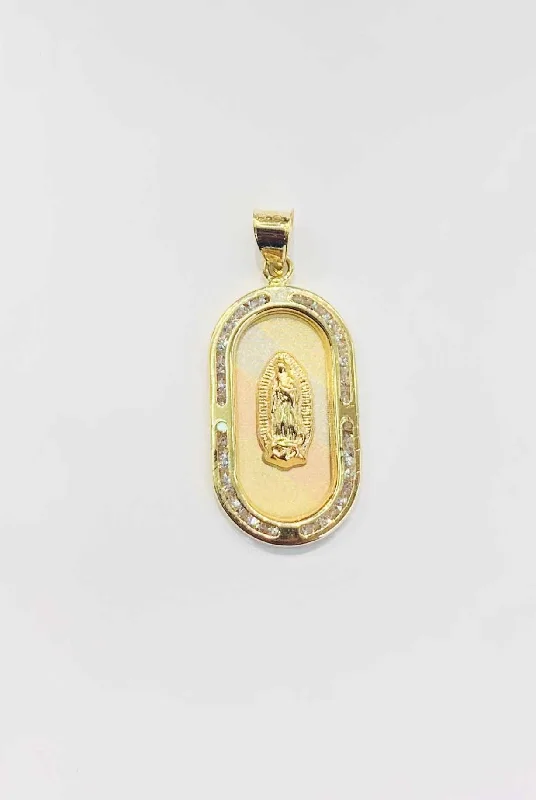 Pendant with a built - in LED light for a unique feature​ Virgin Guadalupe CZ Pendant (14K).