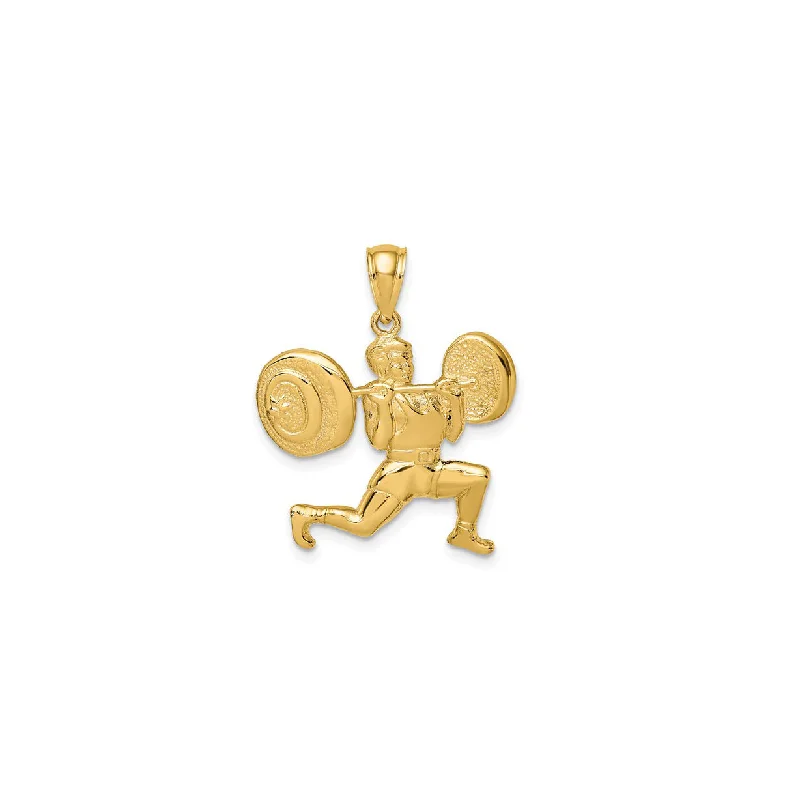 Gemstone - Encrusted Pendants with a Sparkling CenterpieceWeightlifter Pendant (14K) Gemstone - Encrusted Pendants with a Sparkling CenterpieceWeightlifter Pendant (14K)