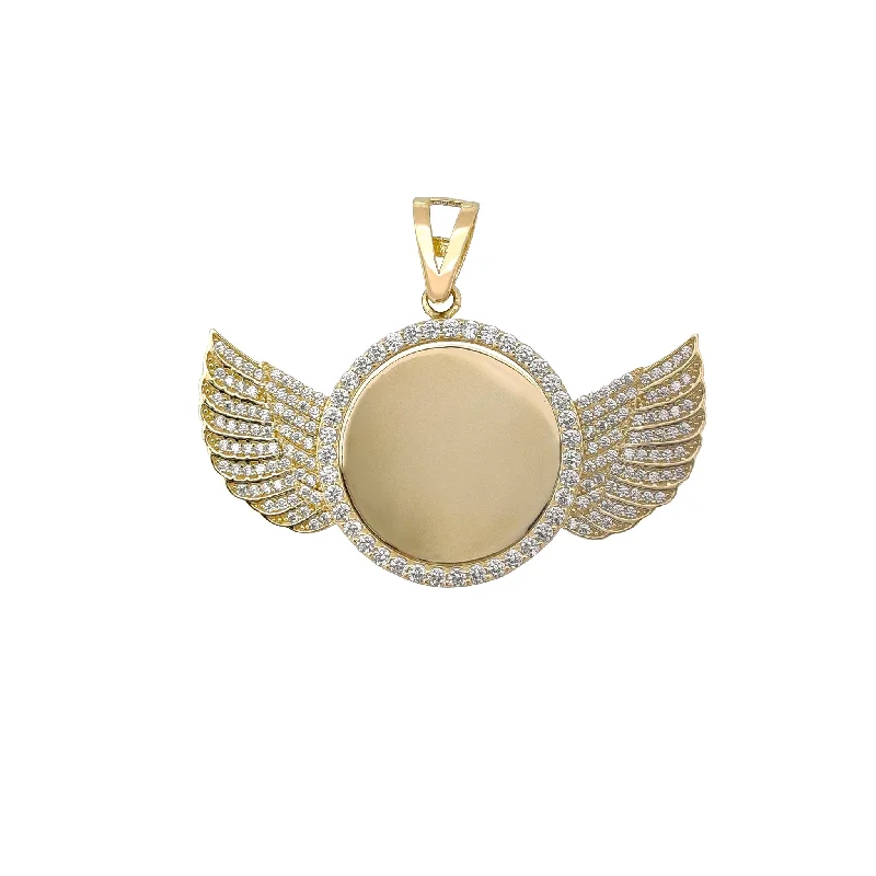 Titanium pendants known for their durability and lightweight nature Winged Picture Medallion Pendant (14K) Titanium pendants known for their durability and lightweight nature Winged Picture Medallion Pendant (14K)