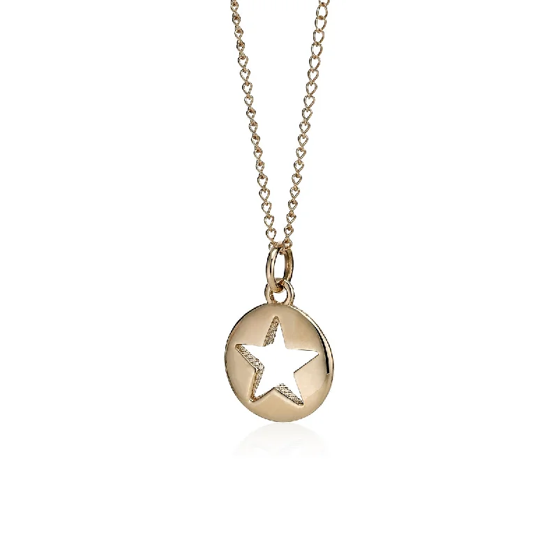 Pendant with an adjustable chain length for versatility​ 14K Star Token