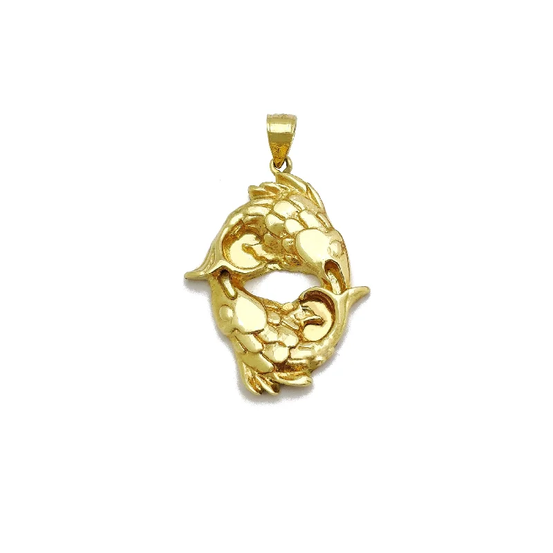 Pendant with a fringe for added texture and movement Zodiac Sign Pisces Pendant (14K) Pendant with a fringe for added texture and movement Zodiac Sign Pisces Pendant (14K)